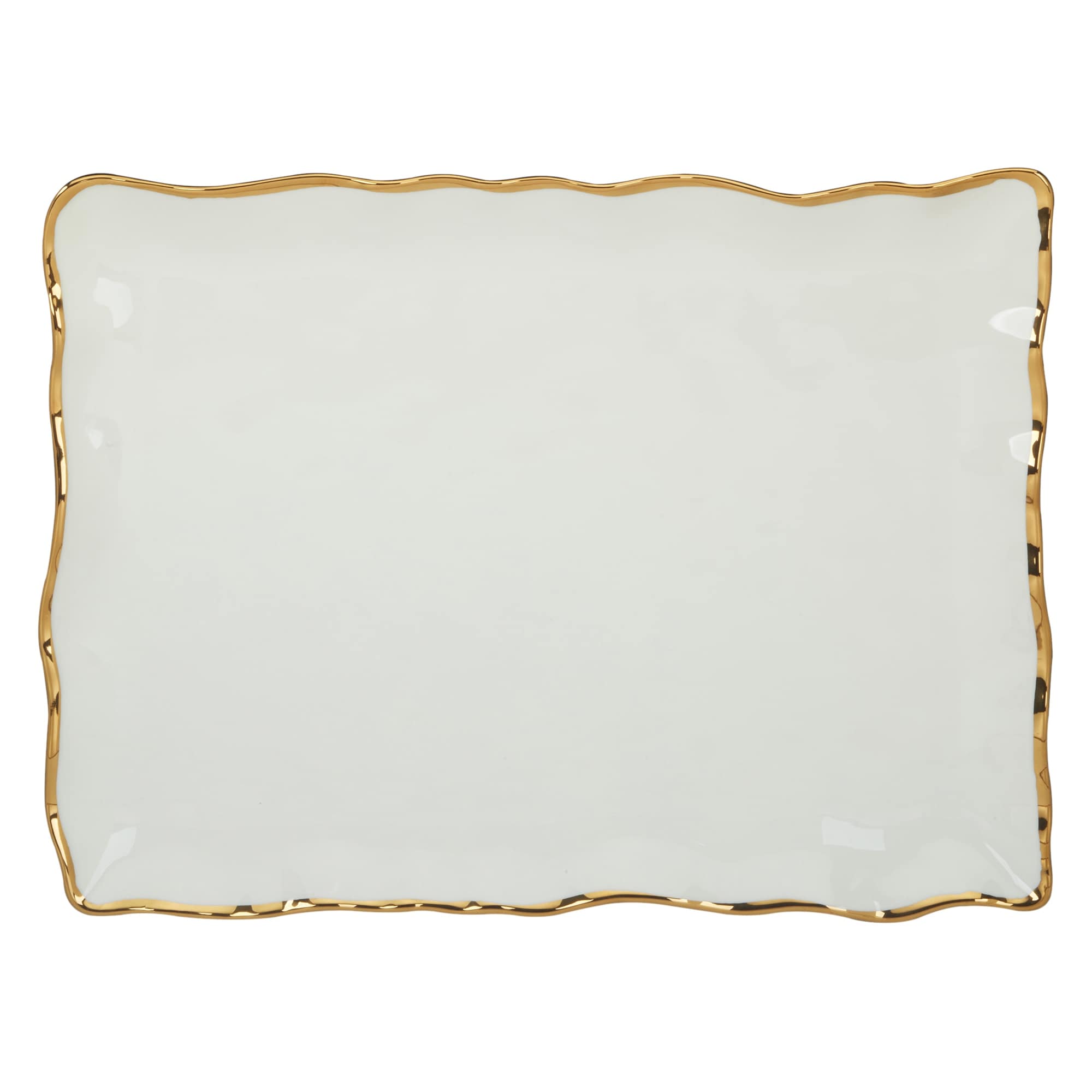Certified International Regency Gold Rectangular Platter 16" x 11.75" - 16" x 11.75" x 1.25"