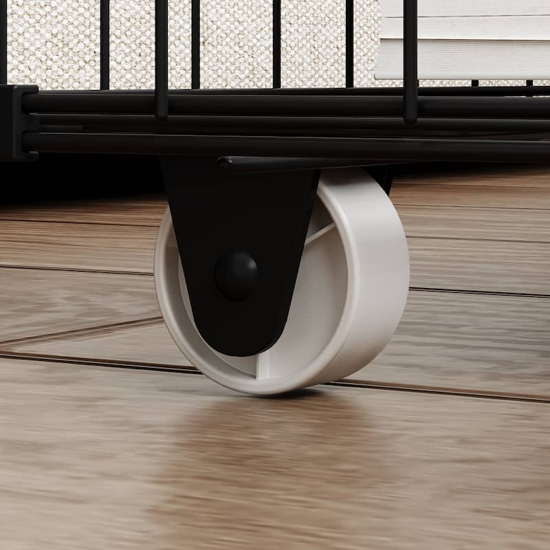 King Size Beige Linen Upholstered Platform Bed Tall Tufted Headboard & High Footboard Minimalist Storage Bed Frame w/Drawers