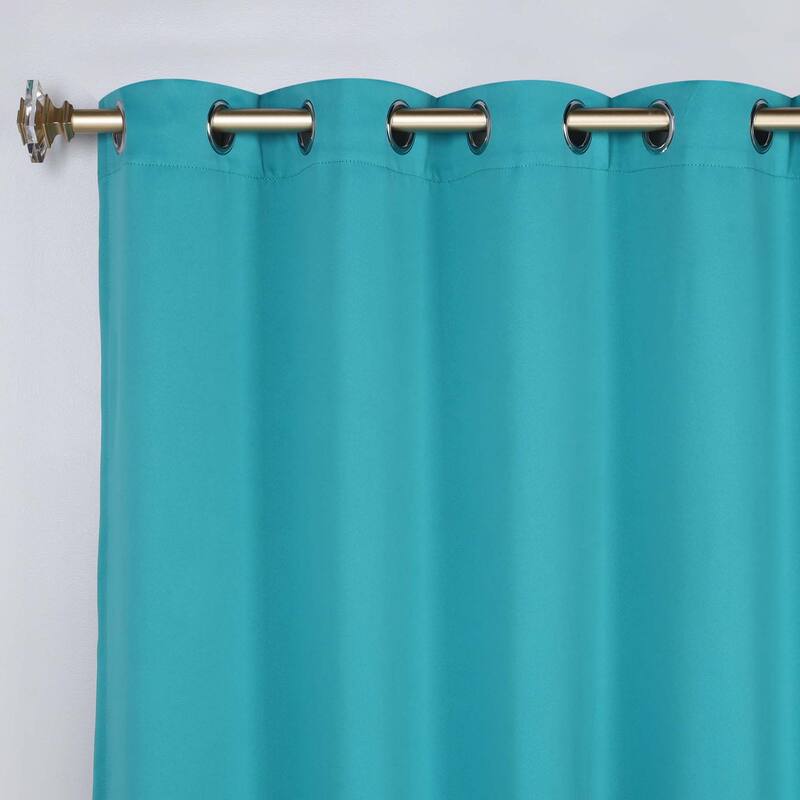 Superior Solid Machine Washable Room Darkening Grommet Curtains, Set of 2