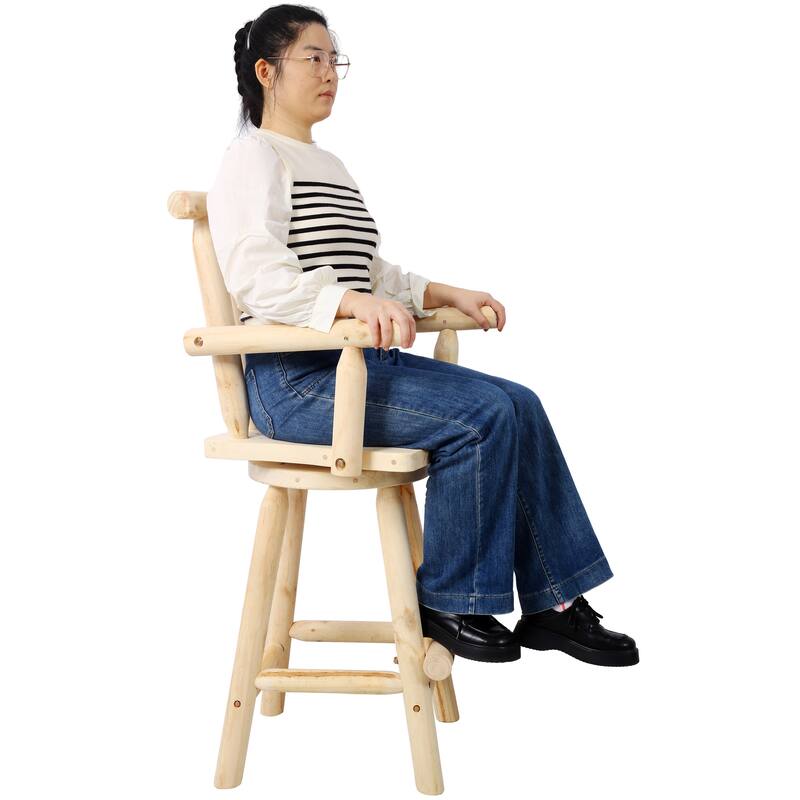 Rustic Bar Stool - Fir Wood Construction