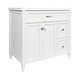 preview thumbnail 15 of 109, Vail 37" Bathroom Vanity with Cultured Marble Top Sink w/ Backsplash in White with White Basin