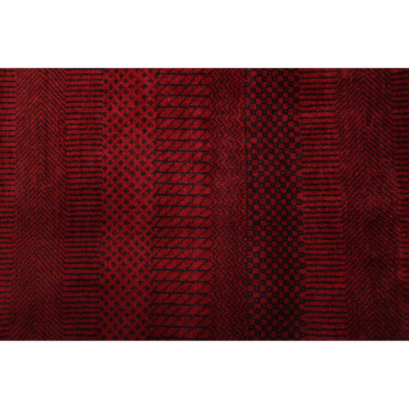 ECARPETGALLERY Hand-knotted Finest Silk Shadow Dark Red Wool Rug - 6'2 x 9'1