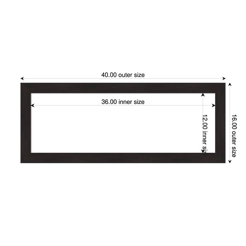 Amanti Art Furniture Espresso Narrow Framed Dry Erase Magnetic Board - 40 x 16 in