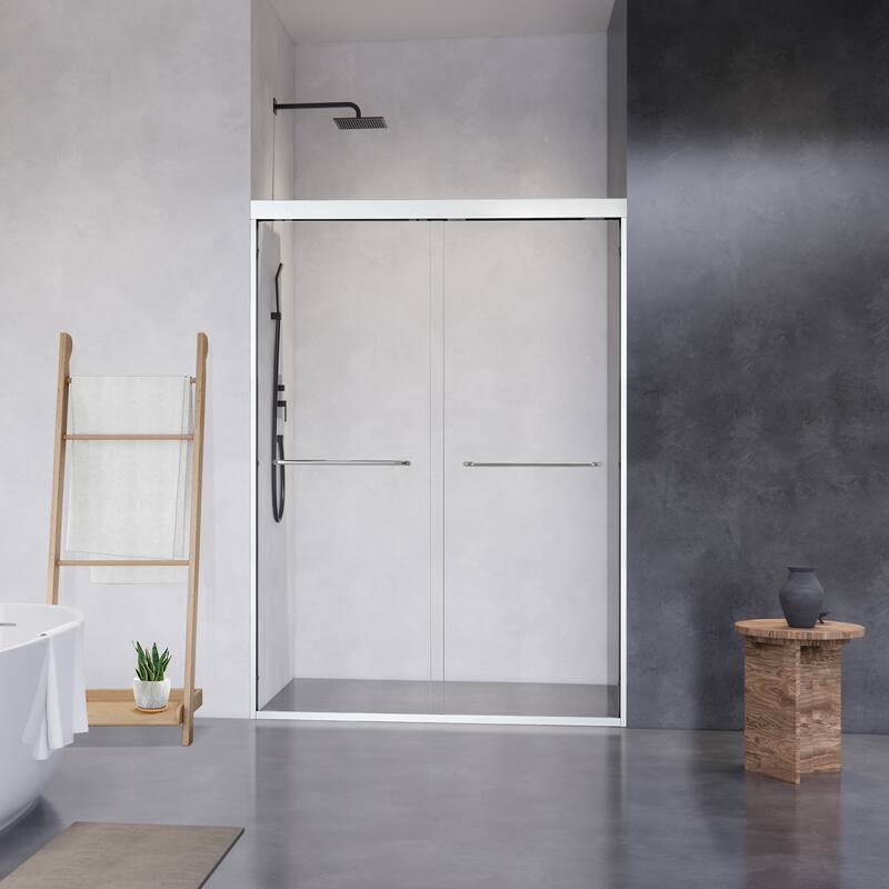 Altair Ennis By Pass Framed Shower Door in Polished Chrome Finish with Clear Glass - 48"W x 76"H - Polished Chrome