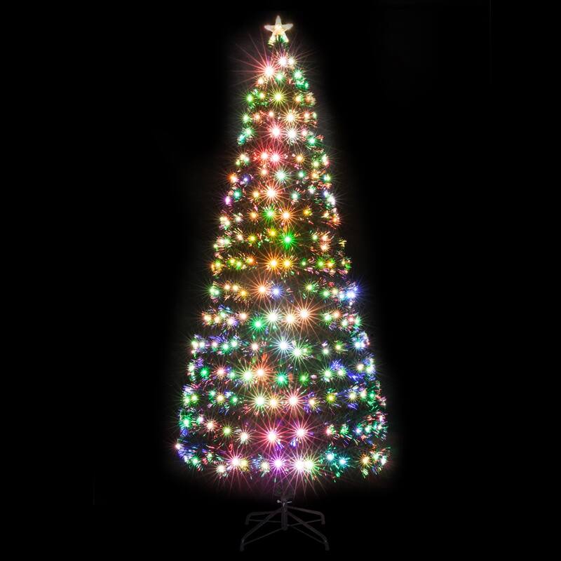7.5FT Pre-Lit Optic Fiber Christmas Tree Multicolor Lights