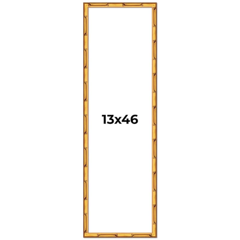 13x46 Frame Gold Bamboo Picture Frame Modern Photo Frame Includes UV Acrylic Shatter Guard Front Acid Free Foam Backing Board
