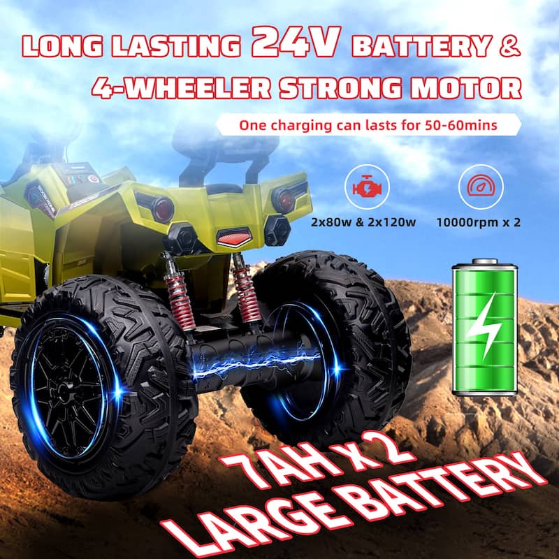 24V Kids ATV Ride on Car 4WD Quad Electric Vehicle