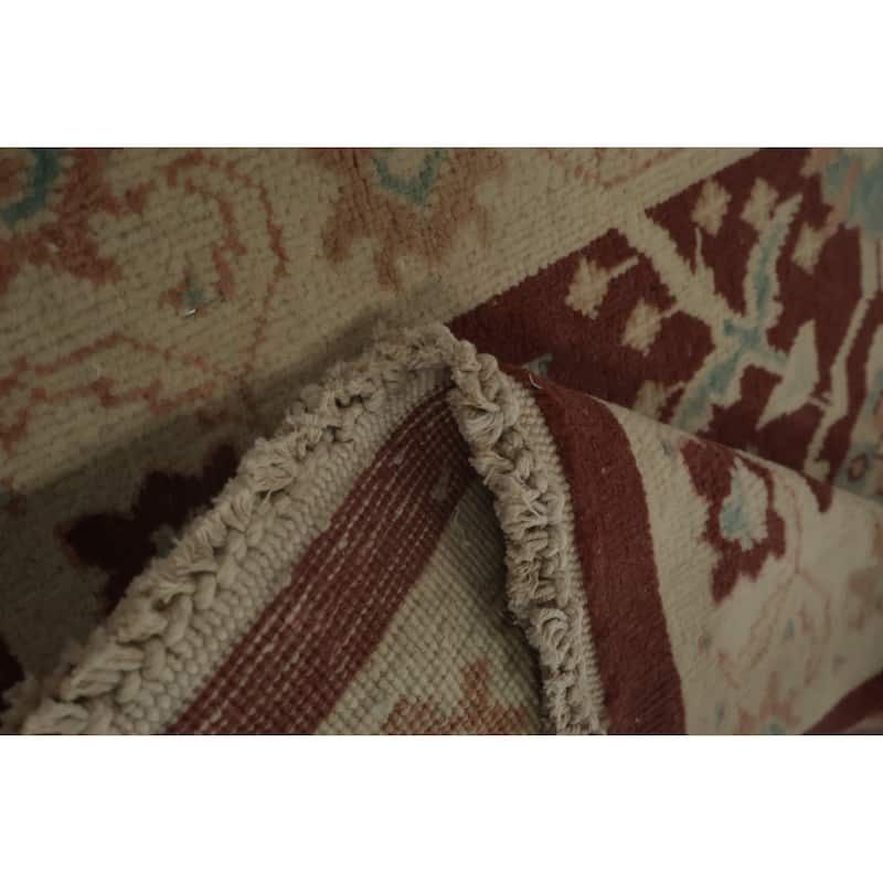 Hand Knotted Oriental 100% Wool Carpet Traditional All-Over Oranges & Rust Ziegler Area Rug - 3' 10'' X 2' 0''