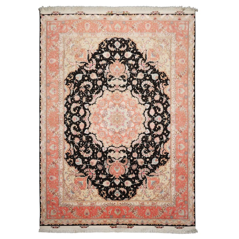 8'3''x11'5'' Hand Knotted Wool Black Traditional 500 KPSI Masterweaver Signed Avian Rug - 8' 3'' x 11' 5'' - 8' 3'' x 11' 5''