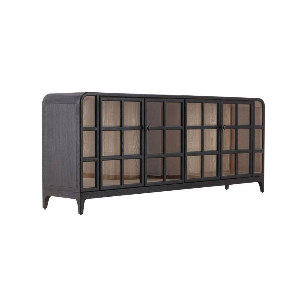 Furniture Classics Avora Chocolate Oak and Glass Sideboard Storage