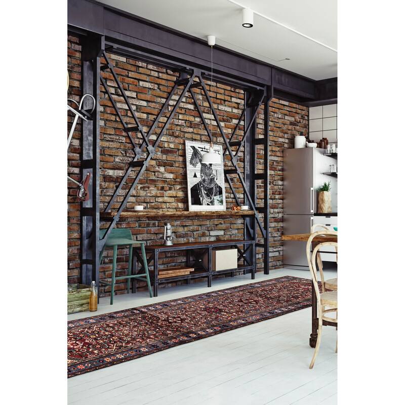 ECARPETGALLERY Hand-knotted Andelz Dark Red Wool Rug - 2'7 x 9'10