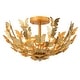 preview thumbnail 8 of 16, Antique Gold Butterfly Bowl 4-Light Semi Flush Mount Ceiling Light - 17.7"W x 10.4"H