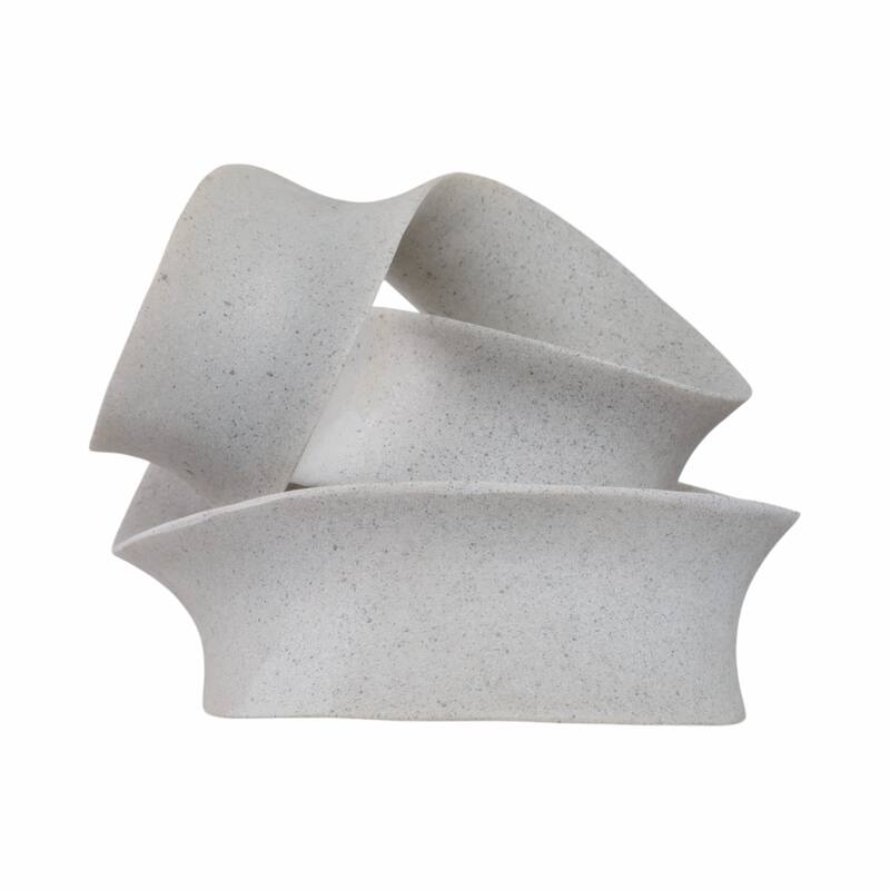 Resin Sculpture with Abstract Curved Loop Design Artistic Silhouette - 13" x 10" x 12"