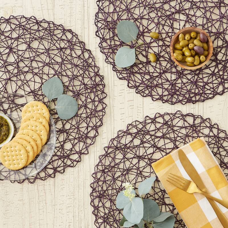 Design Imports Woven Paper Kitchen Placemat Set (Set of 6)