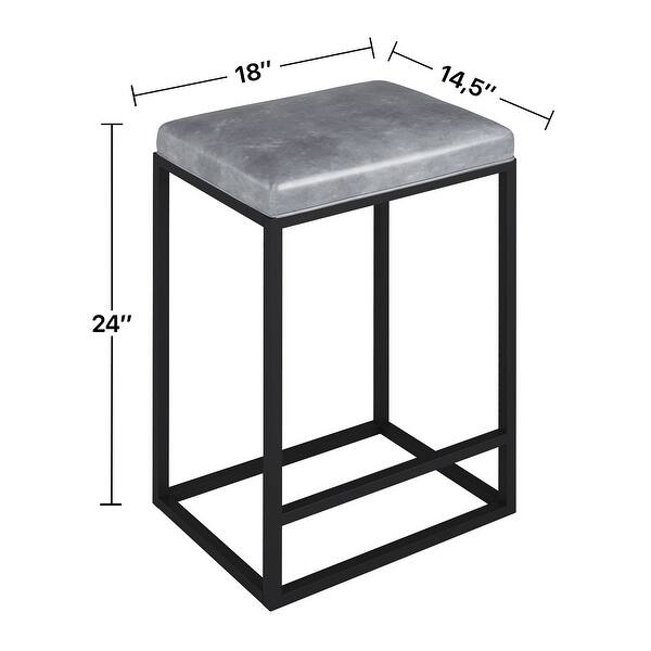 (Set of 2)Indoor Metal Faux Leather Bar Stools Bed Bath & Beyond