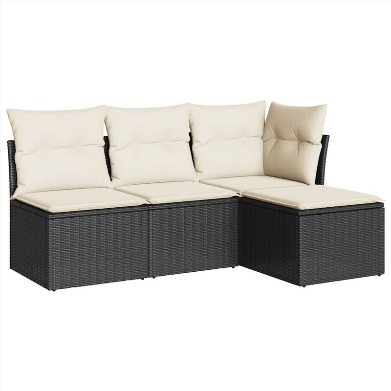 vidaXL Garden Sofa Set Black, Cream White - 21.7 x 21.7 x 14.6