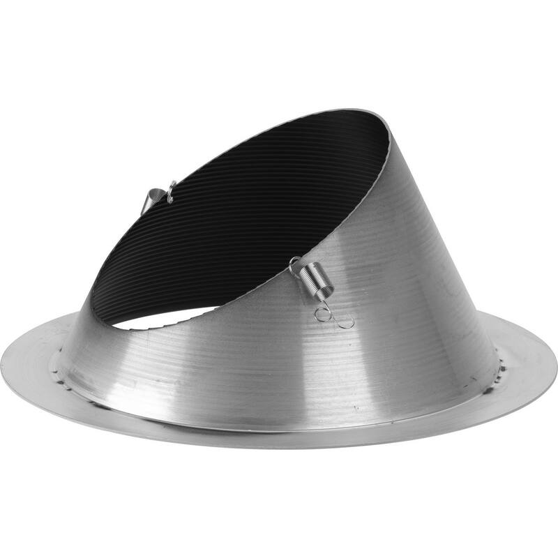 6 in. Black Recessed Sloped Ceiling Step Baffle Trim for 6 in. Housing - Medium