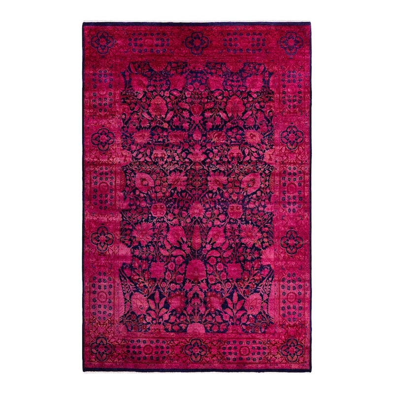 Contemporary Overdyed Wool Hand Knotted Area Rug - 6' 0" x 9' 0"