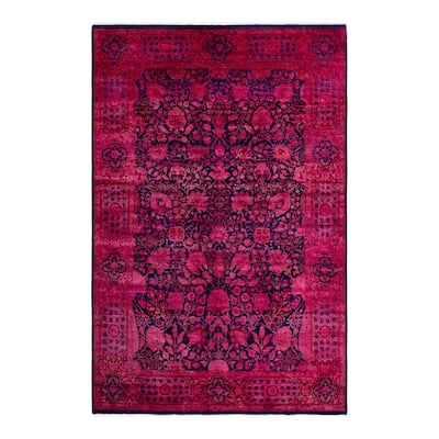 Contemporary Overdyed Wool Hand Knotted Area Rug - 6' 0" x 9' 0"