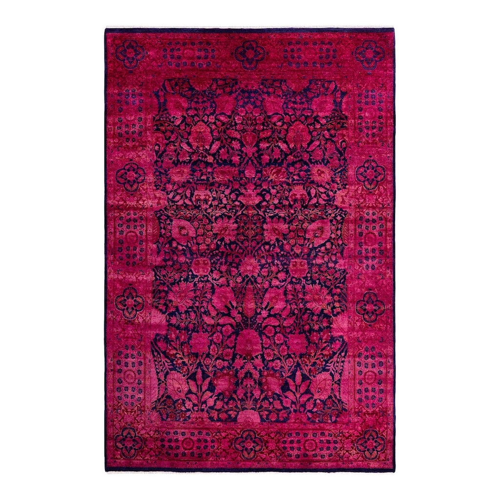 Contemporary Overdyed Wool Hand Knotted Area Rug - 6' 0" x 9' 0"
