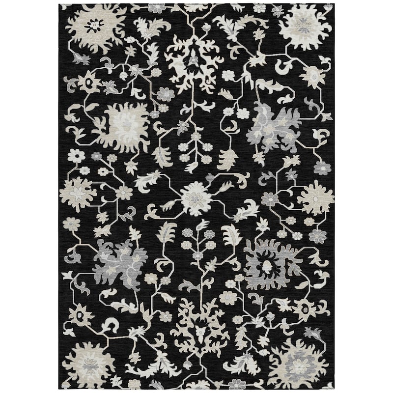 HomeRoots Floral Transitional Rectangle Outdoor Rug