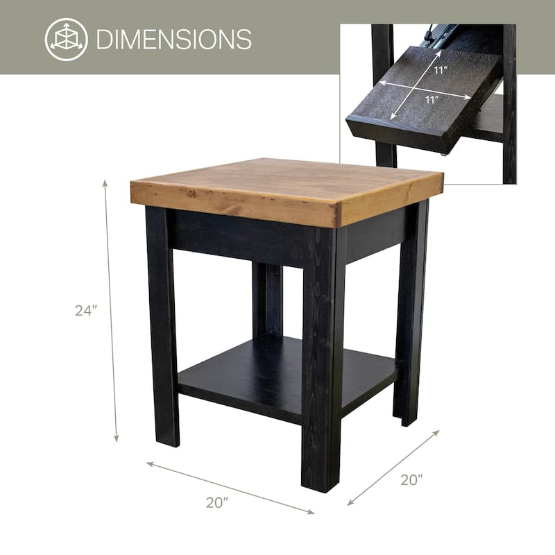 American Furniture Classics Model DEF24BSTD Gun Concealment Nightstand/End Table
