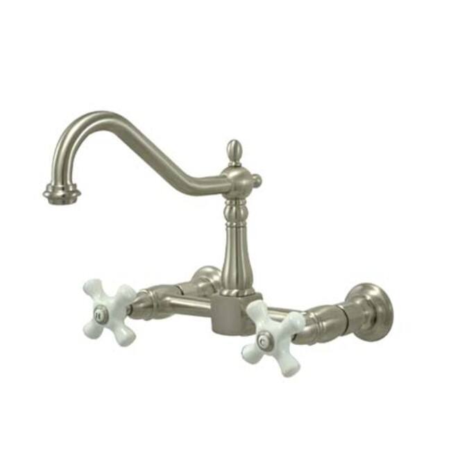 Elements Of Design New Orleans Double Handle 8" Center Wall Mounted - Satin Nickel