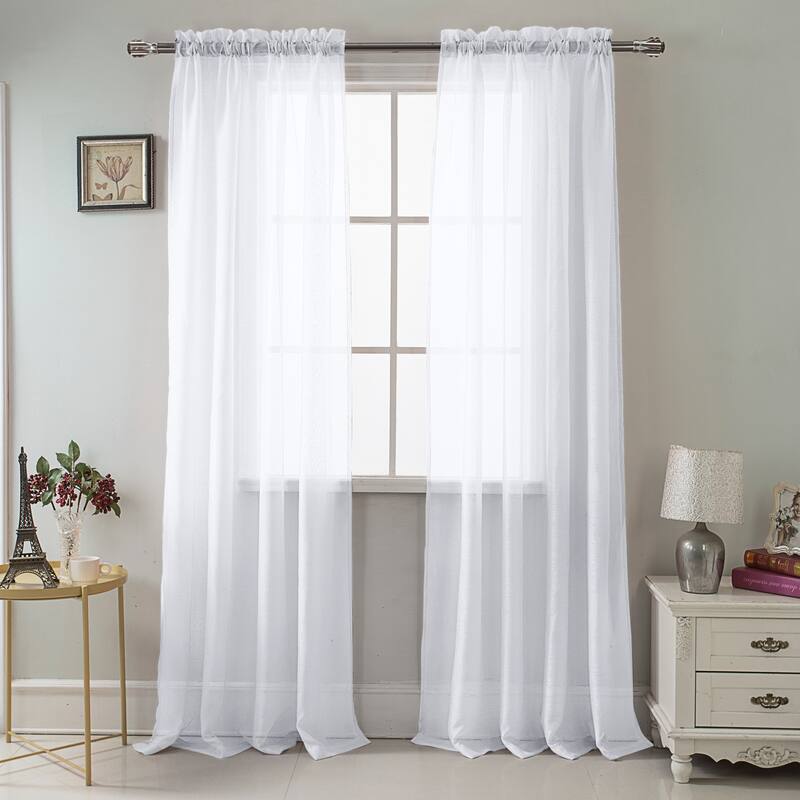 RT Designer Collection Celine Sheer 84 or 90-inch Rod Pocket Curtain Panel