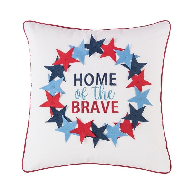 slide 2 of 4, Home Of The Brave Wreath Pillow