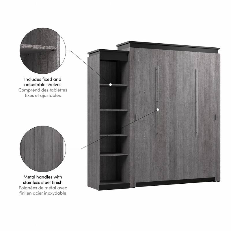 Orion Queen Murphy Bed with Shelves (87W) by Bestar