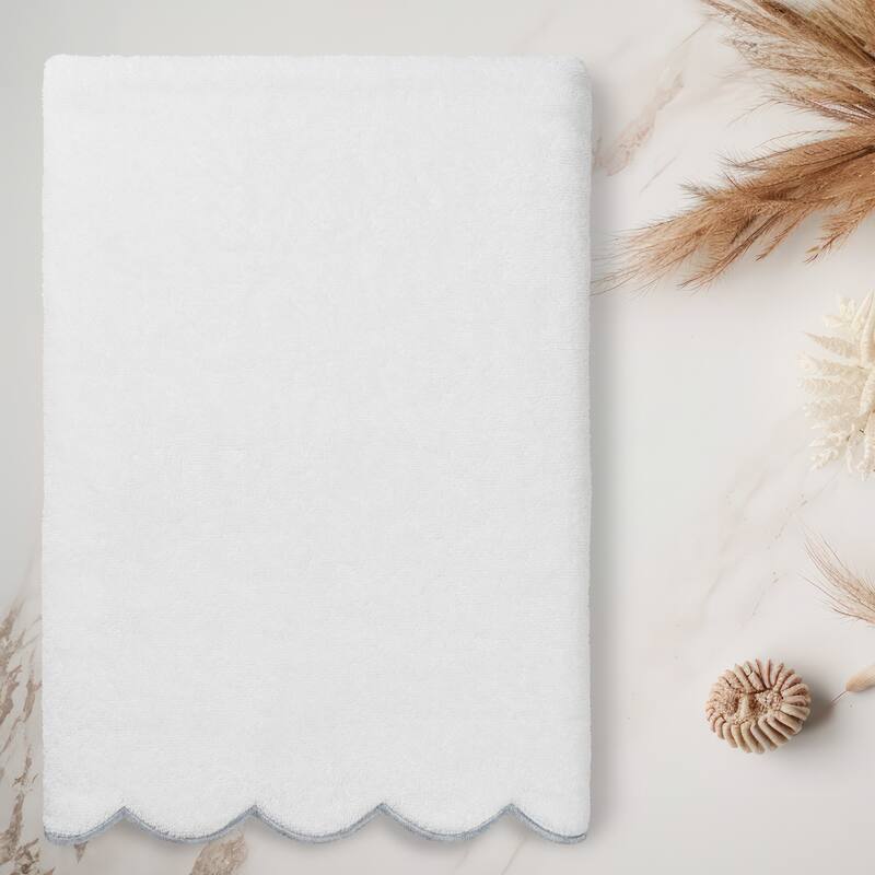 Authentic Hotel and Spa 100% Turkish Cotton ADORNIA Scallop Bath Towel