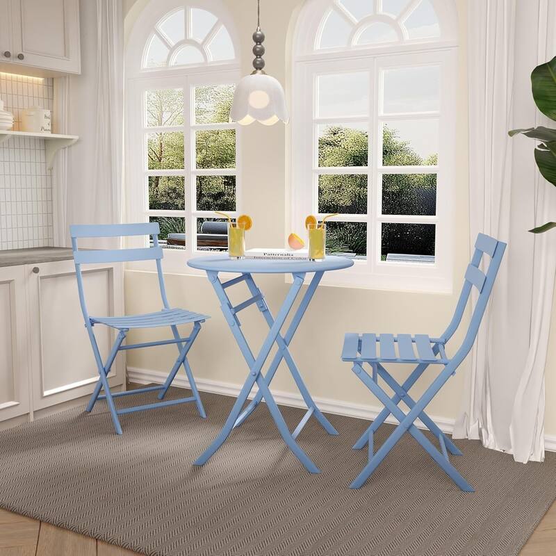 Outdoor Patio Foldable Bistro Set for Bar Garden Backyard
