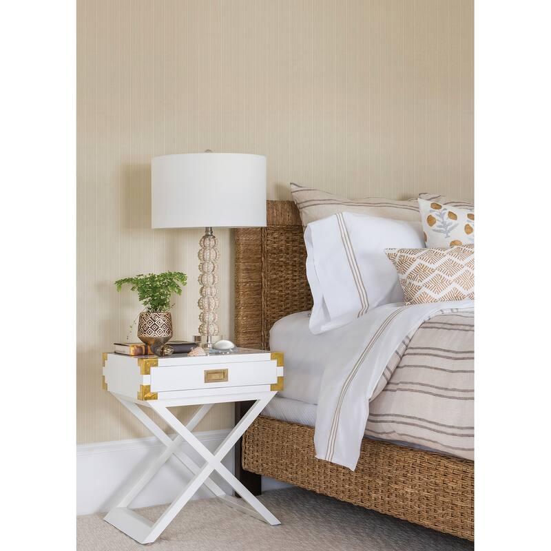 Brewster Cedric White Stripe Paintable Wallpaper - 396in x 20.9in x 0.025in