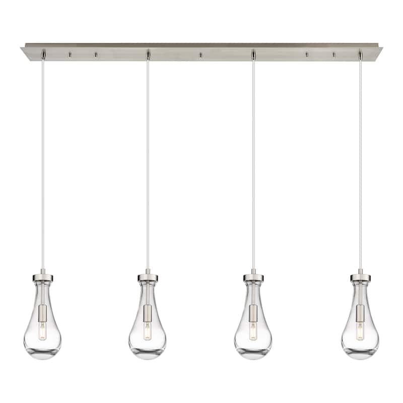 Innovations Lighting Owego - 4 Light 5" Cord Hung Linear Pendant - Clear/Brushed Satin Nickel