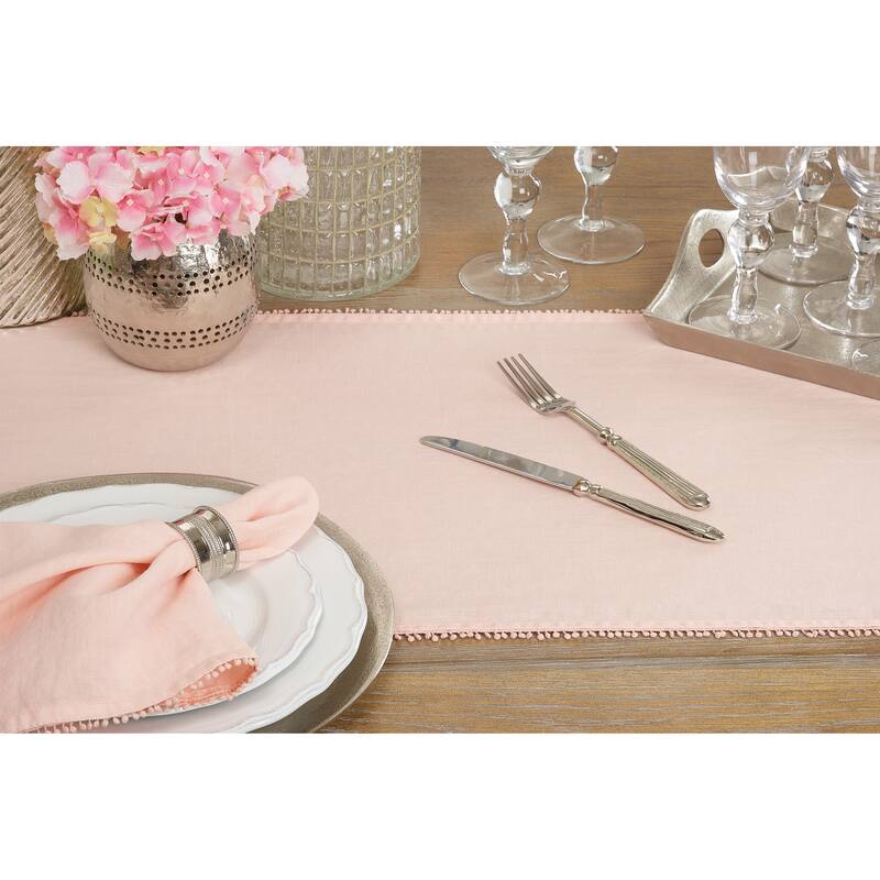 Table Runner With Pom Pom Design