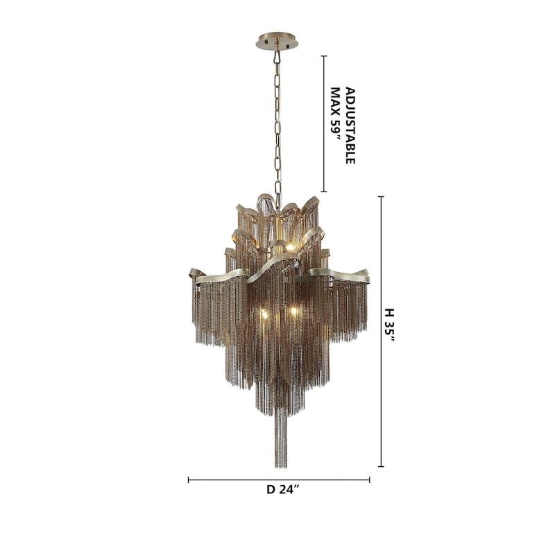 8 Light Bronze Aluminum Chain Lighting - N/A