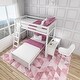 preview thumbnail 24 of 22, Max and Lily L Shaped Twin over Twin Bunk Bed with Desk