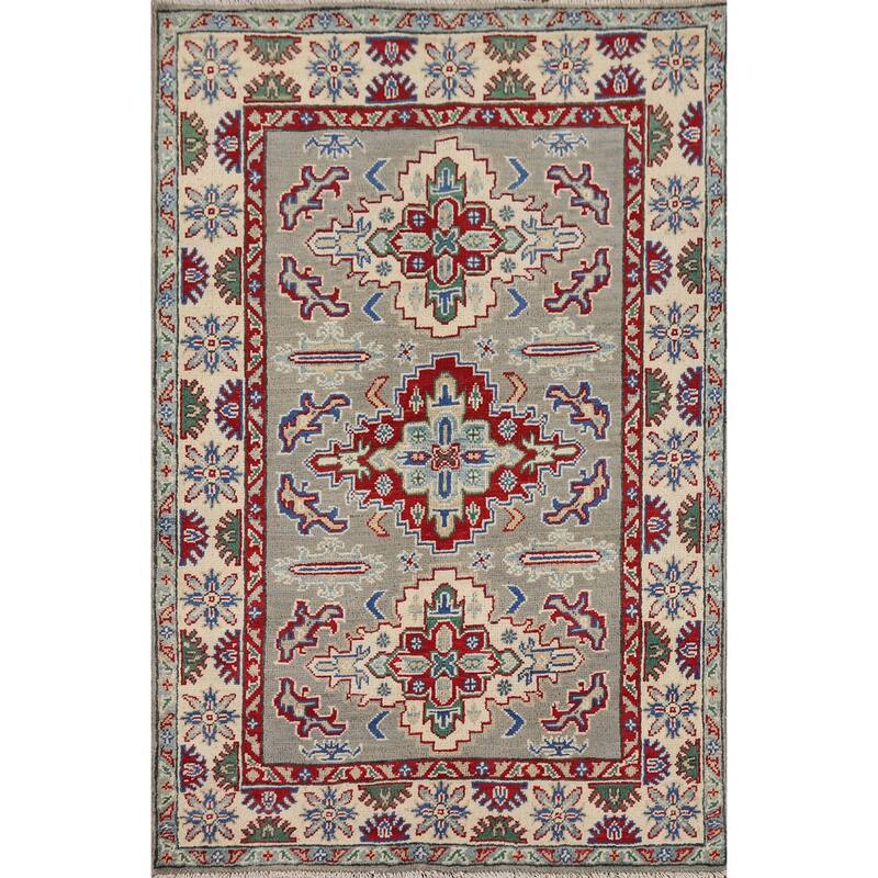 Kazak Accent Rug Handmade Traditional Oriental Wool Carpet - 3'3" x 5'0"