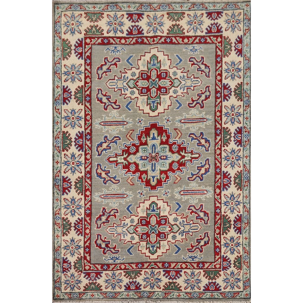 Kazak Accent Rug Handmade Traditional Oriental Wool Carpet - 3'3" x 5'0"