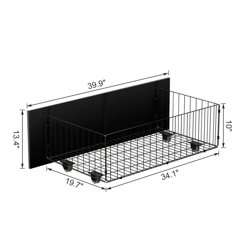 VECELO Underbed Storage Containers with Wheels Large Under Bed Drawers Rolling Under Bed Storage Dresser Metal Drawers