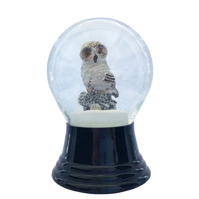 5" Perzy Snowy Owl Mini Christmas Snow Globe