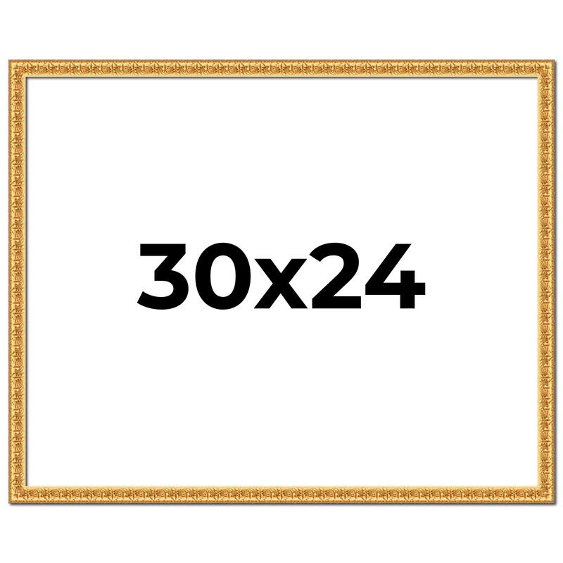 30x24 Frame Gold Real Wood Picture Frame Width 1 inches | Interior