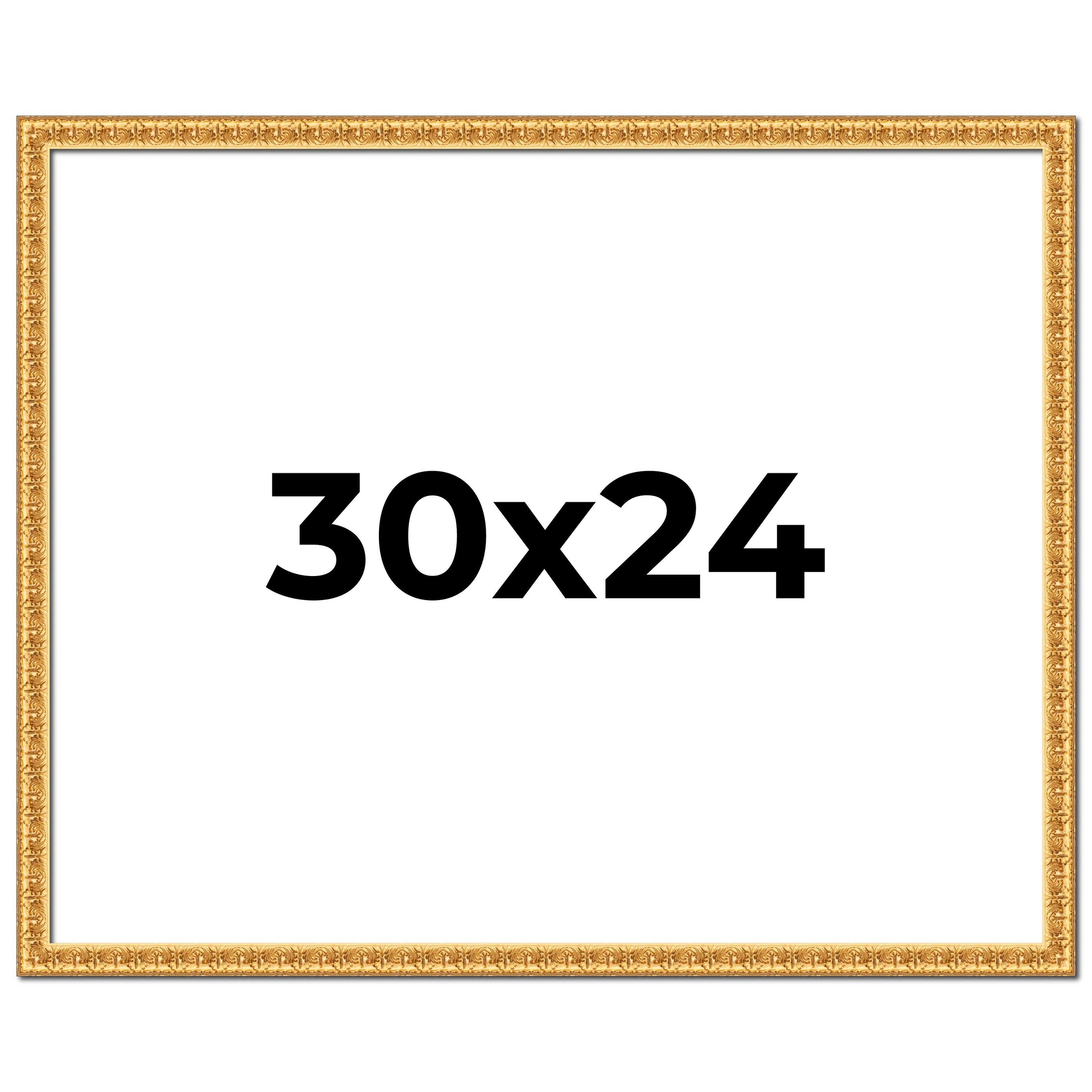 30x24 Frame Gold Real Wood Picture Frame Width 1 inches | Interior