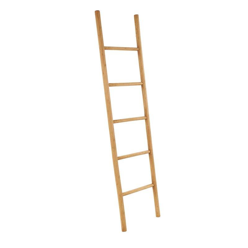 Wood Handmade 5 Rack Partition Ladder - Brown - Roche River Decor