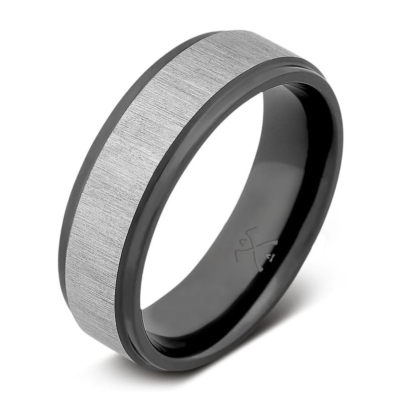 Manly Bands THE STORYTELLER Black Zirconium 7mm Satin Band