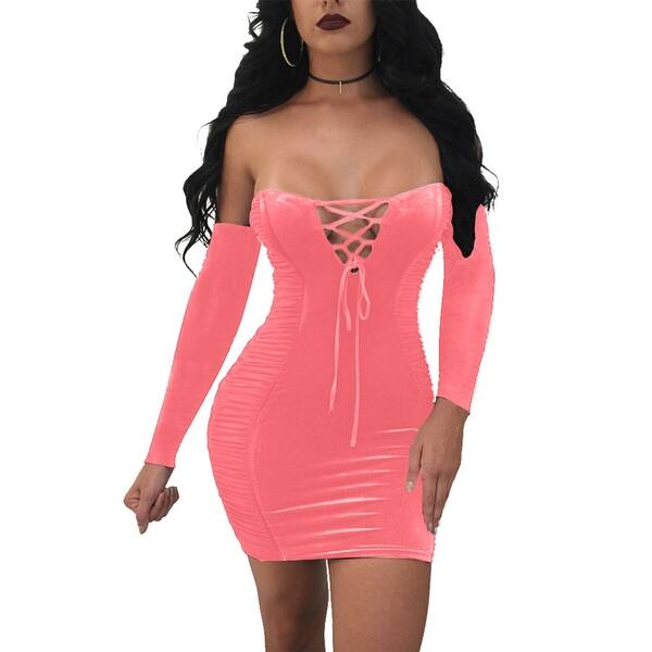 Shop Winter Hot Lady Long Sleeve Cocktail Nightclub Slim Fit