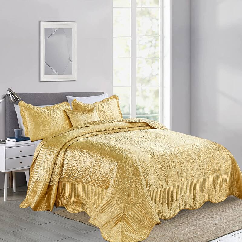 Serenta Quilted Satin 4-piece Bedspread Set