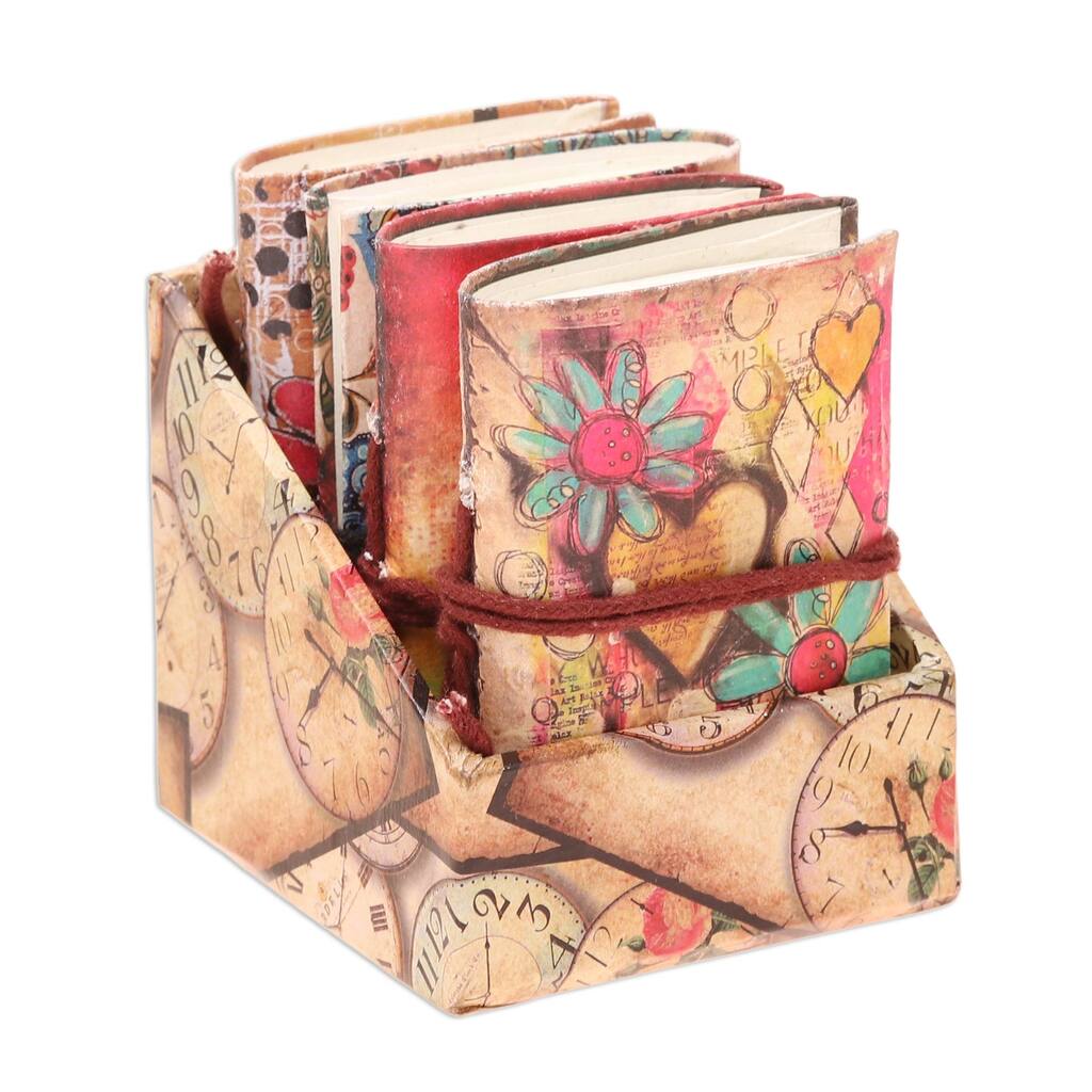 NOVICA Handmade Daily Notes Paper Journals (Set Of 4)