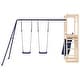 preview thumbnail 19 of 21, vidaXL Swing Set Outdoor Backyard Wooden Playground Equipment for Kids Age 3-8