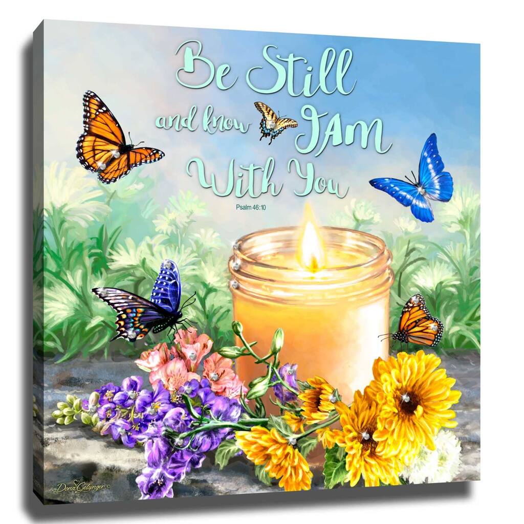 10" Blue and Green I am with you Wall Art Decor